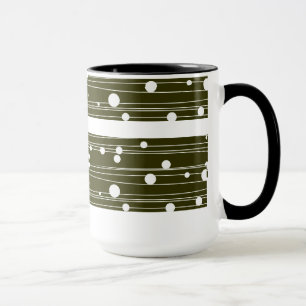Caneca de café com padrão de Bolinhas branca