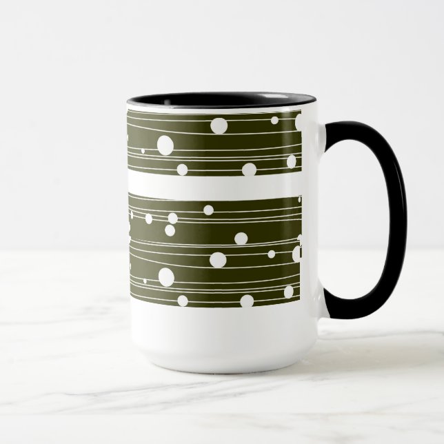 Caneca de café com padrão de Bolinhas branca (Direita)