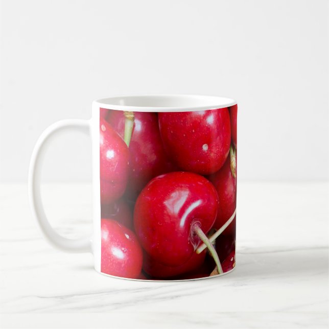 Caneca de café com padrão de cereja doce (Esquerda)