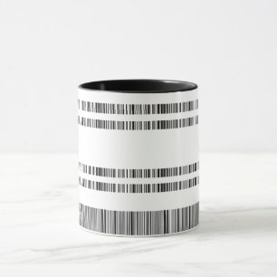 Caneca de Café com Padrão de Código de Barras Mini