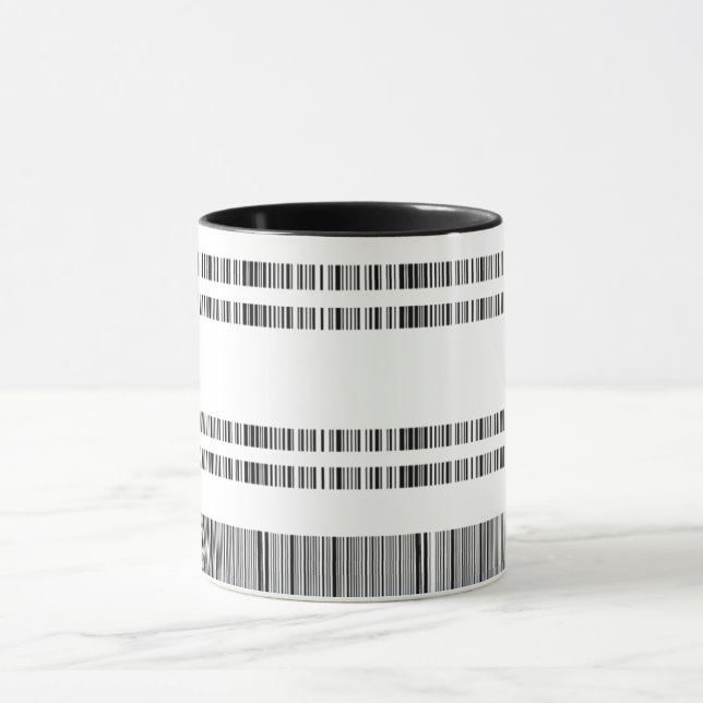 Caneca de Café com Padrão de Código de Barras Mini (Centro)