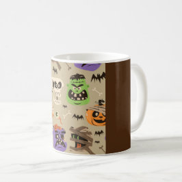Caneca de café com padrão de colheita de Halloween
