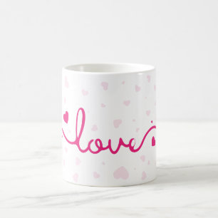 Caneca de Café com Padrão de Coração "Amor"