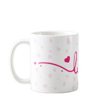 Caneca de Café com Padrão de Coração "Amor"