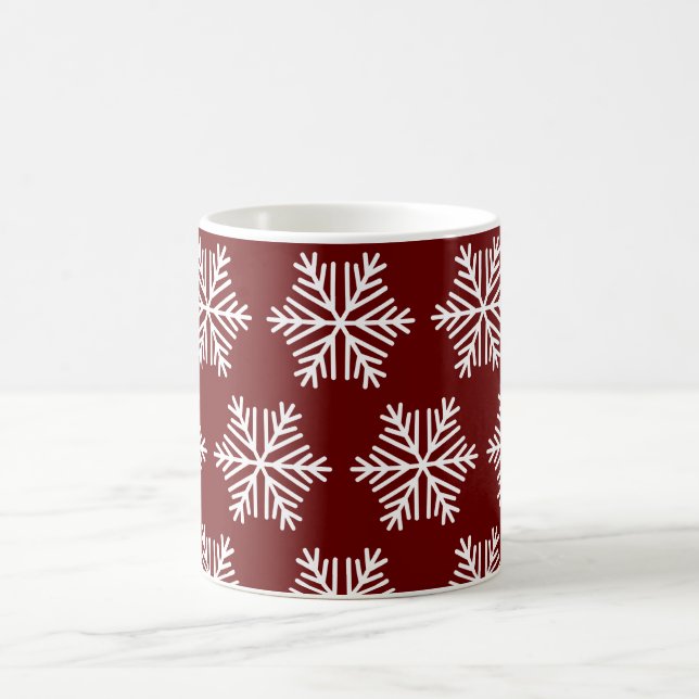 Caneca de Café com Padrão de Floco de Neve Vermelh (Centro)