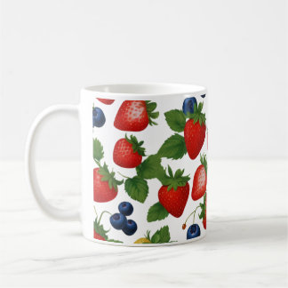 Caneca de café com padrão de fruta