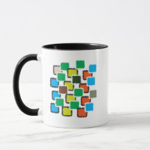 Caneca de Café com Padrão Geométrico Abstrato Mode