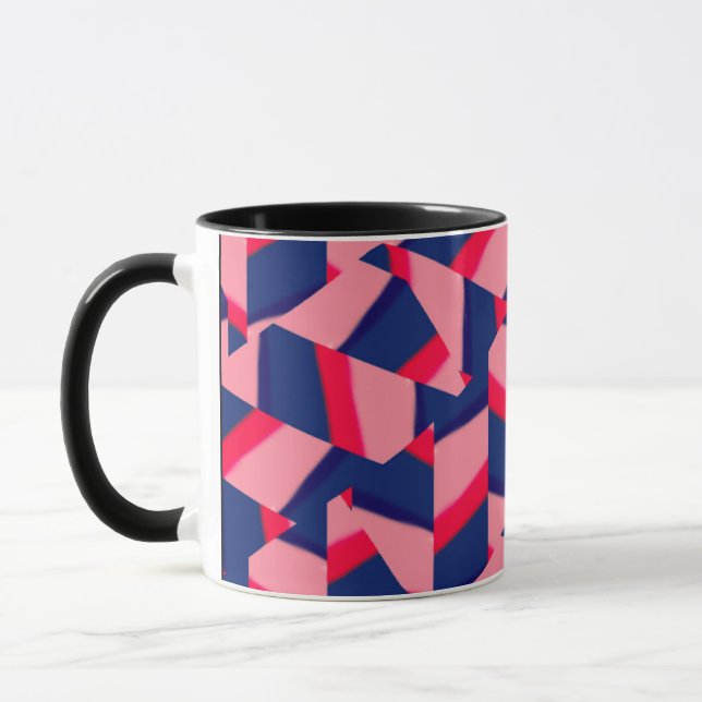 Caneca de Café com Padrão Geométrico Abstrato Mode (Esquerda)