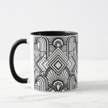 Caneca de Café com Padrão Geométrico Elegante