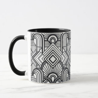 Caneca de Café com Padrão Geométrico Elegante