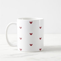 Caneca de Café com Padrão Minimalista de Corações 