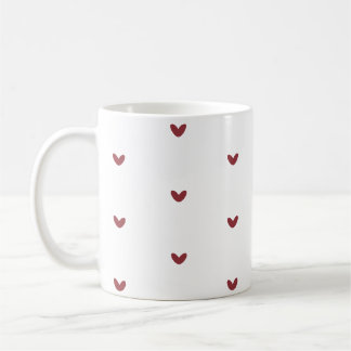 Caneca de Café com Padrão Minimalista de Corações