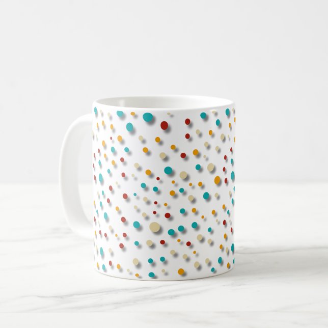 Caneca de Café com Padrão Retro Moderno de Present (Frente Esquerda)