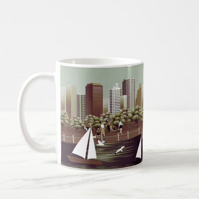 Caneca de café com paisagem urbana (Esquerda)