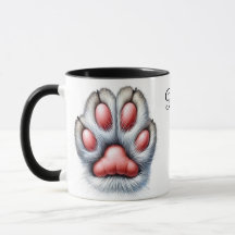 Caneca de Café com Pata de Gato Engraçada