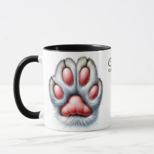 Caneca de Café com Pata de Gato Engraçada