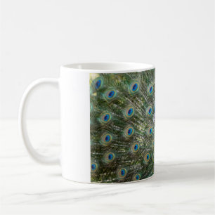 Caneca de Café com Penas da Cauda de Pavão Majesto
