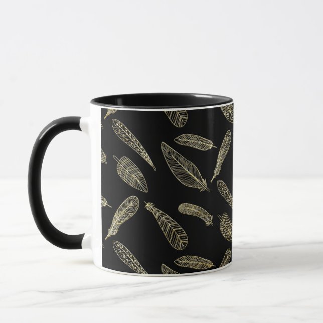 caneca de café com penas de pato (Esquerda)