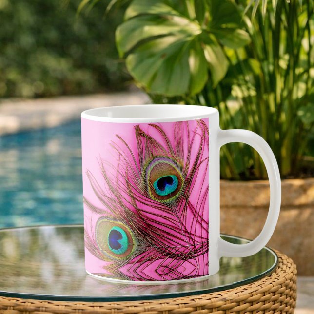 Caneca de Café com Penas de Pavão (Criador carregado)