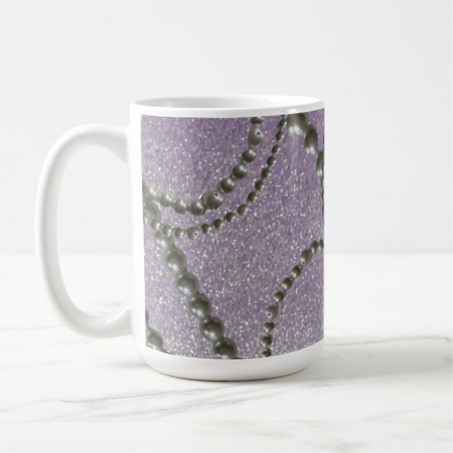 Caneca de café com pérolas e manchas metálicas de  (Esquerda)