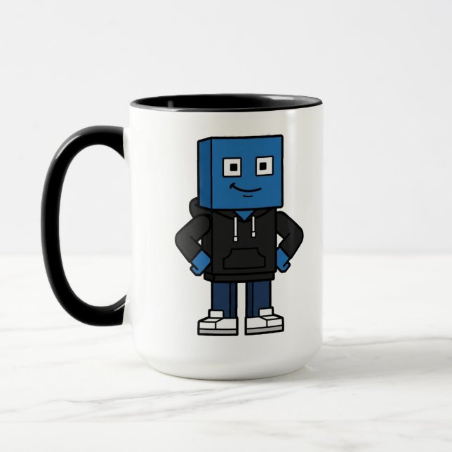Caneca de café com personagem de bloco de jogos az (Esquerda)