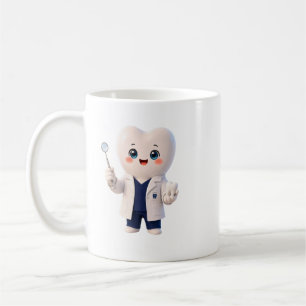 Caneca de Café com Personagem de Dente Adorável do