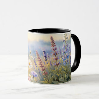 Caneca de Café com Pintura a Óleo de Prado de Flor