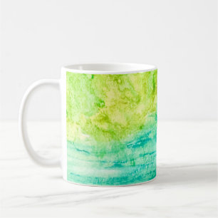 Caneca de Café com Pintura em Aquarela de Oceano A