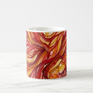 Caneca de Café com Pintura em Aquarela de Pássaro