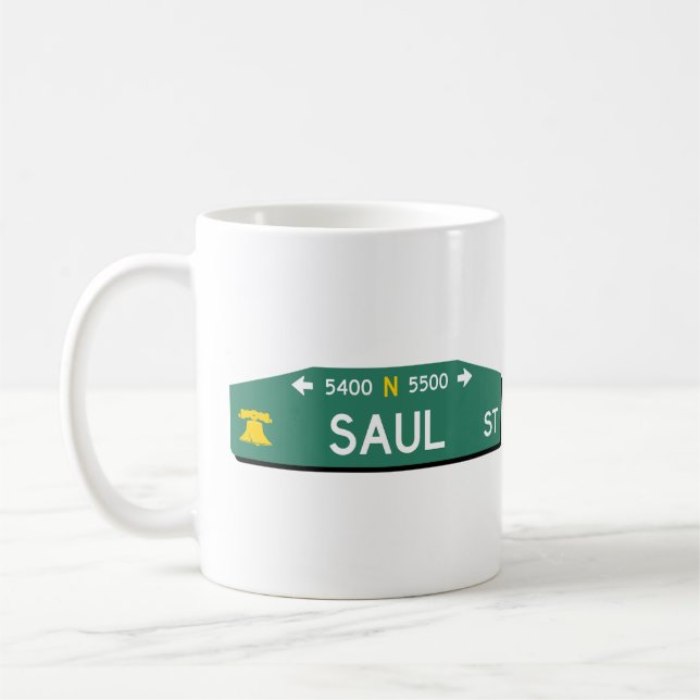 Caneca de Café com Placa de Rua de Philly: Para SE (Esquerda)