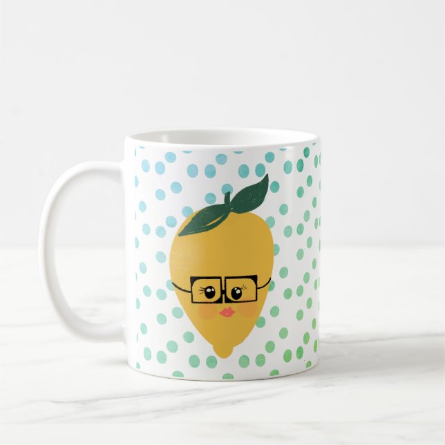 Caneca de Café com Pontos de Limão de Verão em Des (Esquerda)