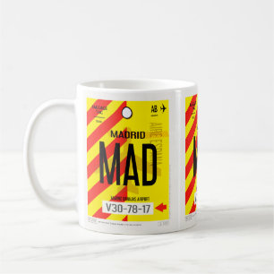 Caneca de Café com Poster de Bagagem do Aeroporto