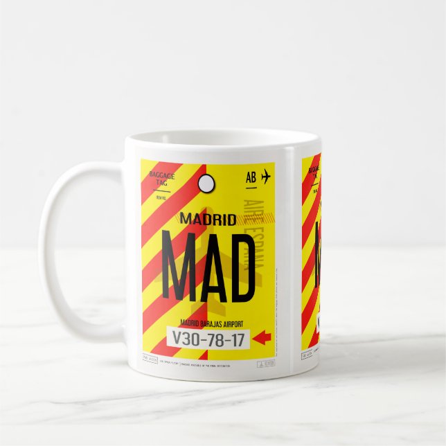 Caneca de Café com Poster de Bagagem do Aeroporto  (Esquerda)