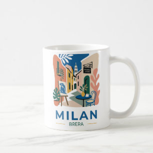 Caneca de Café com Poster de Viagem da Arte de Mil