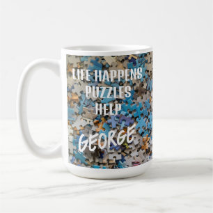 Caneca de Café com Puzzles Divertidos da Vida