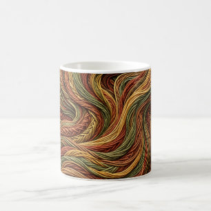 Caneca de Café com Redemoinho de Fumaça Abstrata e