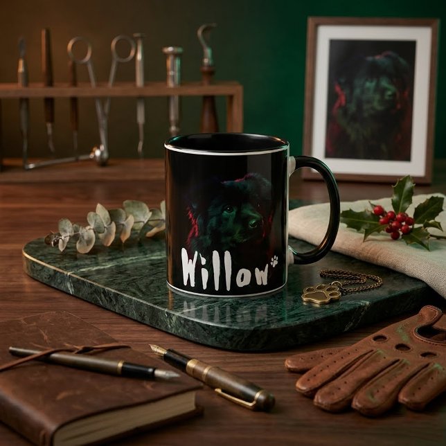 Caneca de Café com Retrato Artístico de Cachorro P (Criador carregado)