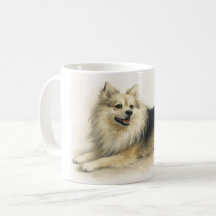 Caneca de Café com Retrato de Cachorro Pomchi em A