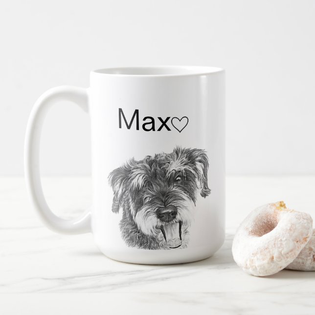 Caneca de Café com Retrato Personalizado de Pet -  (Com Donut)