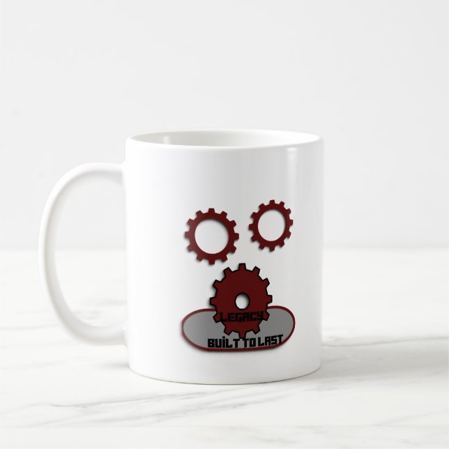 Caneca de Café com Rodas Dentadas "Construído para (Esquerda)