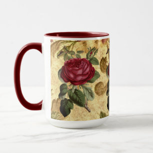 Caneca de Café com Rosas Marrons em Tapeçaria Dour