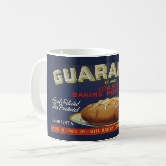 Caneca de Café com Rótulo de Batata de Idaho (Frente Esquerda)