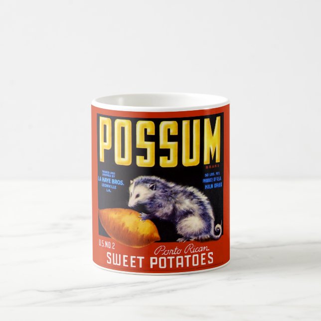 Caneca de café com rótulo de Possum (Centro)