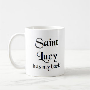 caneca de café com santo lucy