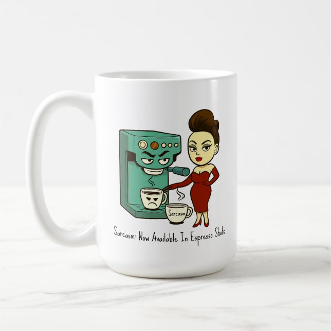 Caneca de Café com Sarcasmo: Agora Disponível em T (Esquerda)