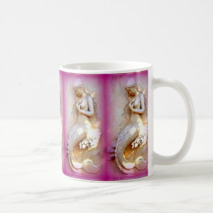 caneca de café com sereia dupla