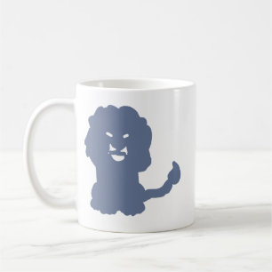 Caneca de Café com Silhueta Azul Ousada de Leão