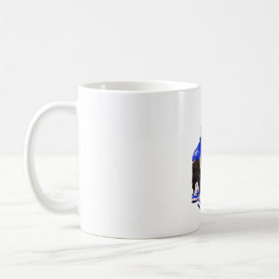 Caneca de Café com Silhueta de Cavalo Preto Majest