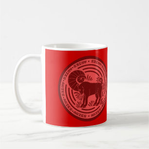 Caneca de Café com Símbolo de Áries do Zodíaco