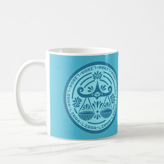 Caneca de Café com Símbolo de Libra do Zodíaco (Esquerda)